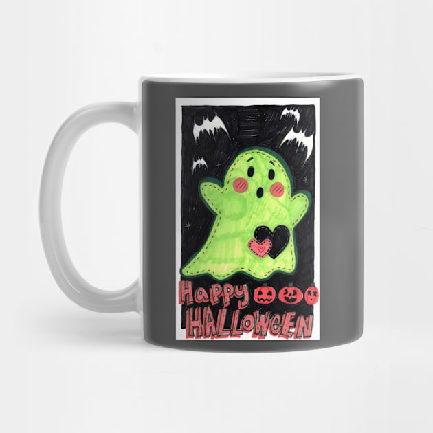 Happy Halloween Cute Green Ghost Doll by saradaboru